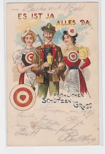 905088 Künstler Ak Lithographie Fröhlichen Schützen Gruss 1906