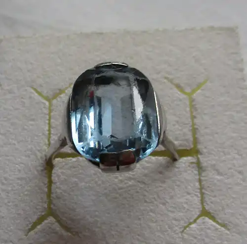 eleganter Silber Ring mit blauem Schmuckstein (130345)