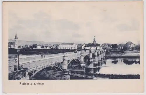 902462 Ak Rinteln an der Weser Weserbrücke um 1920