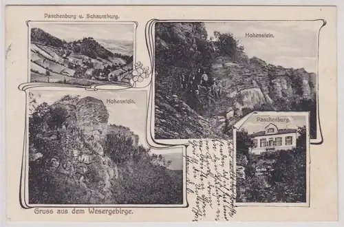 902806 Mehrbild Ak Gruß aus dem Wesergebirge Paschenburg, Schaumburg, Hohenstein