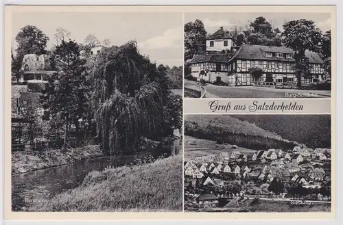 902163 Mehrbild Ak Gruß aus Salzderhelden Burg Schänke um 1940