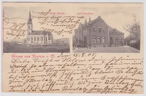 903215 Mehrbild Ak Gruß aus Rinteln katholische Kirche und Pfarrhaus 1905