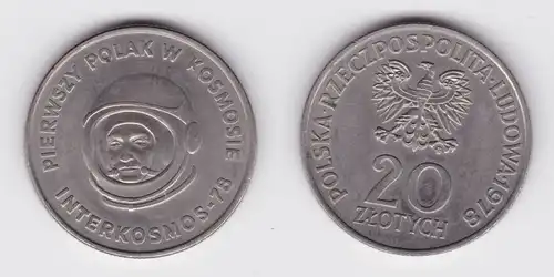 20 Zloty Kupfer Nickel Münze Polen Interkosmos 1978 (162974)
