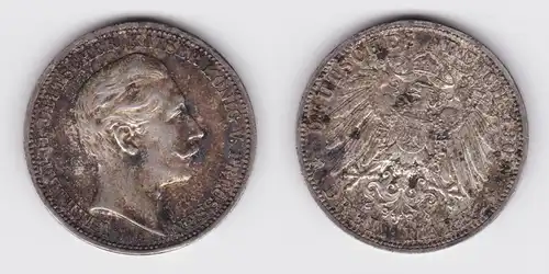 3 Mark Silbermünze Preussen Kaiser Wilhelm II 1908 A Jäger 103 ss (163358)
