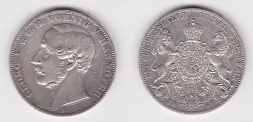 1 Vereinstaler Silber Münze Hannover 1866 B ss (163137)
