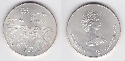 5 Dollar Silber Münze Canada Kanada Olympiade Montreal Fechter 1976 (162874)