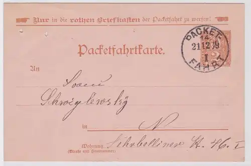 83865 Privatpost Berliner Packetfahrt Aktiengesellschaft 21. Dezember 1899