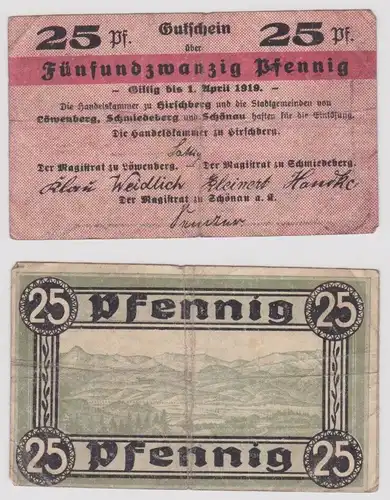 25 Pfennig Banknote Handelskammer zu Hirschberg Schlesien bis 1.4.1919 (151722)