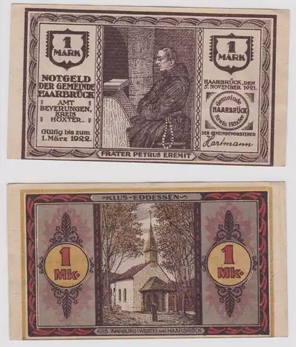 1 Mark Banknote Notgeld Gemeinde Haarbrück 5. November 1921 (159935)