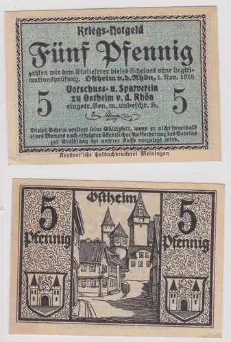 5 Pfennig Banknote Notgeld Vorschuss- & Sparverein Ostheim /Rhön 1918 (153117)