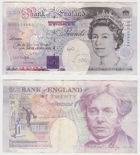 1 Pound Pfund Banknote Bank of England Großbritannien 1991 Pick 384b (158505)