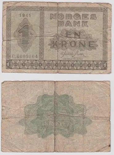 1 Krone Banknote Norwegen 1941 Pick 15a (158264)