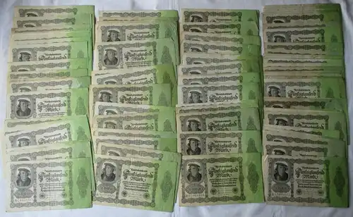 Sammlung mit 100 Banknoten 50000 Mark 1922 Ro. 79 (135902)
