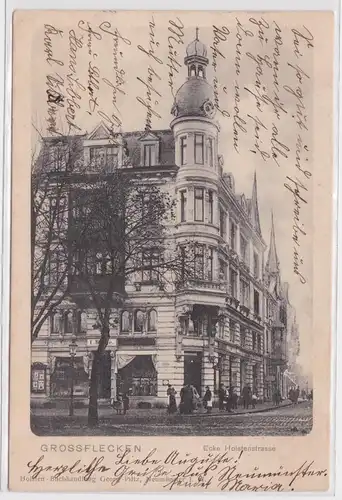 901857 Ak  Neumünster Grossflecken Ecke Holstenstrasse 1904