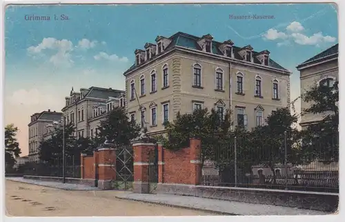 901255 Feldpost Ak Grimma in Sachsen Husaren Kaserne 1917