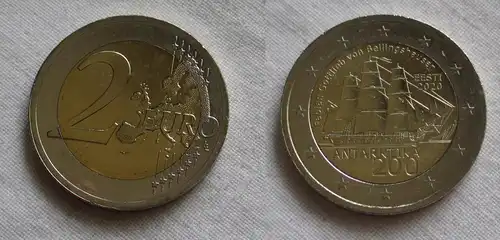 2 Euro Gedenkmünze Estland 200 Jahre Entdeckung der Antarktis 2020 Stgl.(159934)