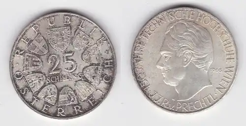 25 Schilling Silber Münze Österreich 1965 (142989)