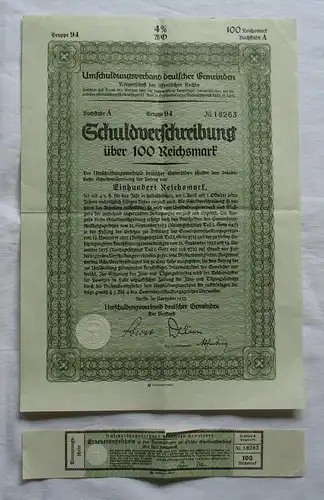 100 Reichsmark Umschuldungsverband deutscher Gemeinden Berlin 1933 (150430)