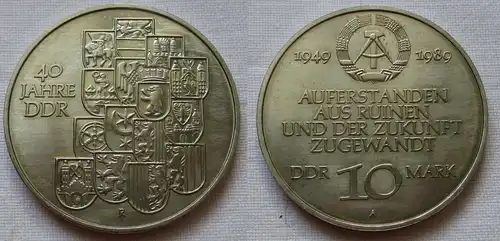 DDR Gedenk Münze 10 Mark 40.Jahrestag der DDR 1989 (153437)