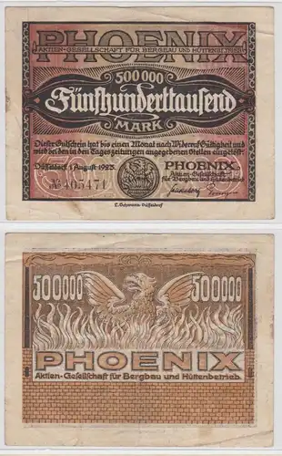 500000 Mark Banknote Düsseldorf Phoenix AG für Bergbau 1923 (152956)