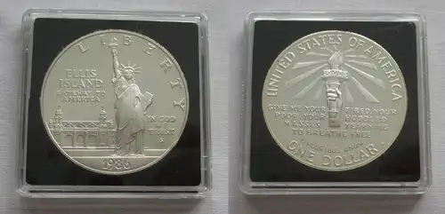 1 Dollar Silber Münze USA 1986 Ellis Island Eingang zu Amerika (153825)