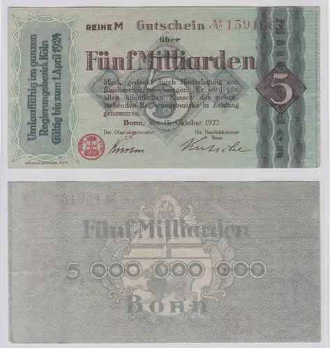 5 Milliarden Mark Banknote Stadt Bonn 15.Oktober 1923 (153795)