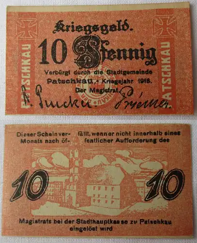 10 Pfennig Banknote Notgeld Stadt Patschkau Paczkow 1918 (164672)