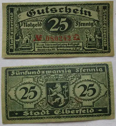 50 Pfennig Banknote Notgeld Stadt Elberfeld 15.11.1919 (164715)