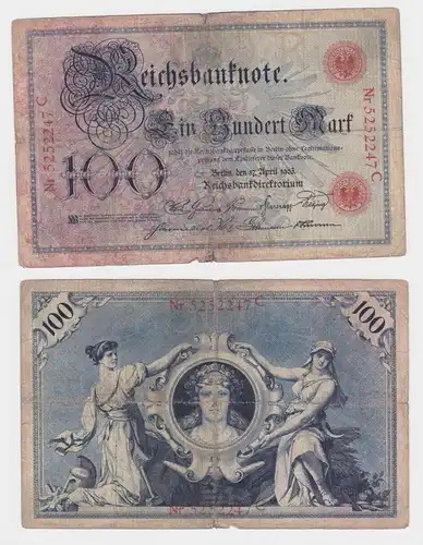 100 Mark Reichsbanknote Deutsches Reich 17.April 1903 (113548)