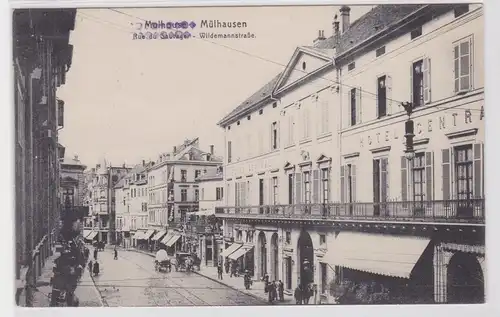 77381 AK Mülhausen Oberelsass - Wildemannstrasse, Straßenansicht mit Geschäften