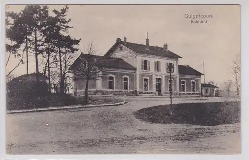 51641 Feldpost AK Guignicourt - Bahnhof, Außenansicht 1916 Grenadier Reg. 100