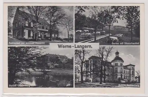 900419 Mehrbild Ak Werne-Langern Restaurant zur schönen Aussicht usw. um 1940