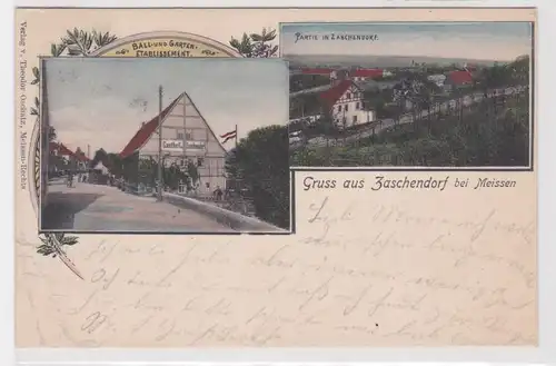 10282 Mehrbild Ak Gruß aus Zaschendorf bei Meissen Gasthof usw. 1906