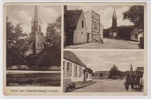 900180 Mehrbild Ak Gruß aus Osternienburg (Anhalt) Bismarckstraße usw. 1933