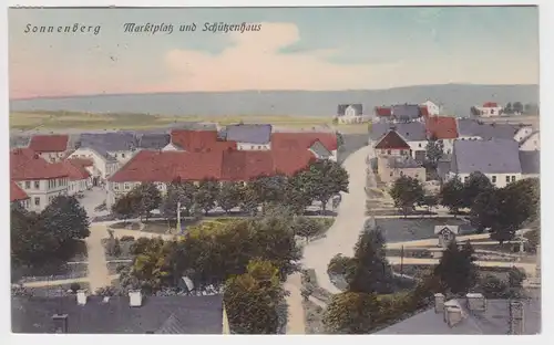 96746 Ak Sonnenberg Marktplatz und Schützenhaus 1913