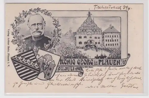 02204 Ak König Georg in Plauen im Vogtland 9.Juli 1903