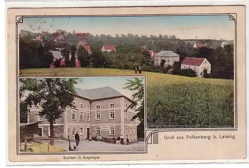 37443 Ak Gruß aus Polkenberg b. Leisnig Gasthaus zum Trompeter 1913