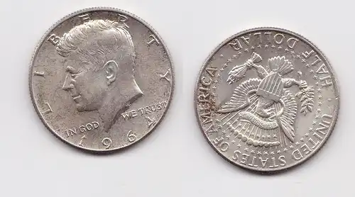 1/2 Dollar Silber Münze USA 1964 f.vz (154507)