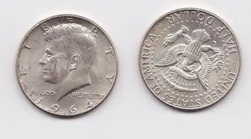 1/2 Dollar Silber Münze USA 1964 f.vz (152235)