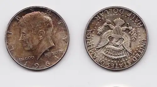 1/2 Dollar Silber Münze USA 1964 f.vz (155281)