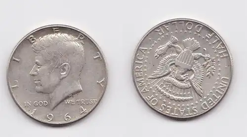 1/2 Dollar Silber Münze USA 1964 f.vz (154328)