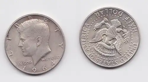 1/2 Dollar Silber Münze USA 1964 f.vz (158926)