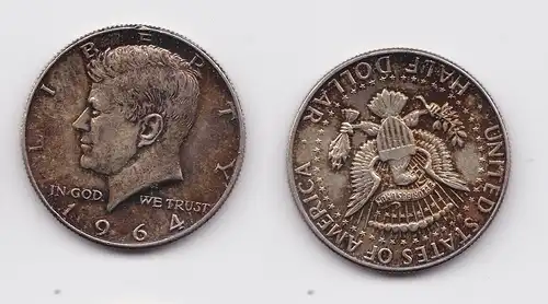 1/2 Dollar Silber Münze USA 1964 vz (156416)