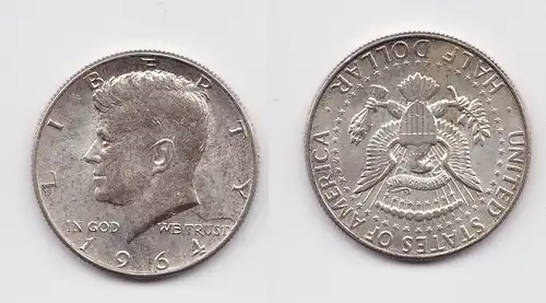 1/2 Dollar Silber Münze USA 1964 vz (156673)