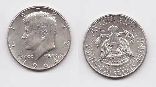 1/2 Dollar Silber Münze USA 1964 vz (154837)