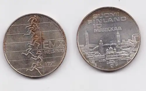 10 Markkaa Silbermünze Finnland Leichtathletik EM 1971 vz (155116)