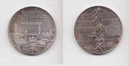 10 Markkaa Silbermünze Finnland Leichtathletik EM 1971 vz (154136)
