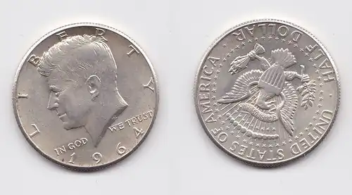 1/2 Dollar Silber Münze USA 1964 vz (155575)
