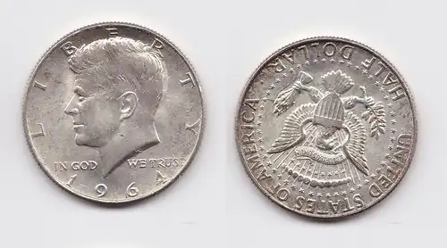 1/2 Dollar Silber Münze USA 1964 vz (155828)