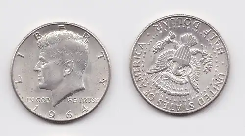 1/2 Dollar Silber Münze USA 1964 vz (156387)